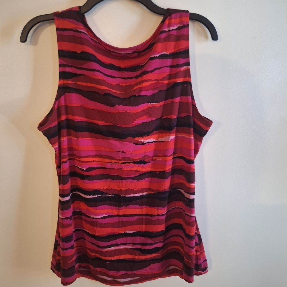 Calvin Klein Pink, Orange and Black Striped Tank Top - Picture 5 of 5